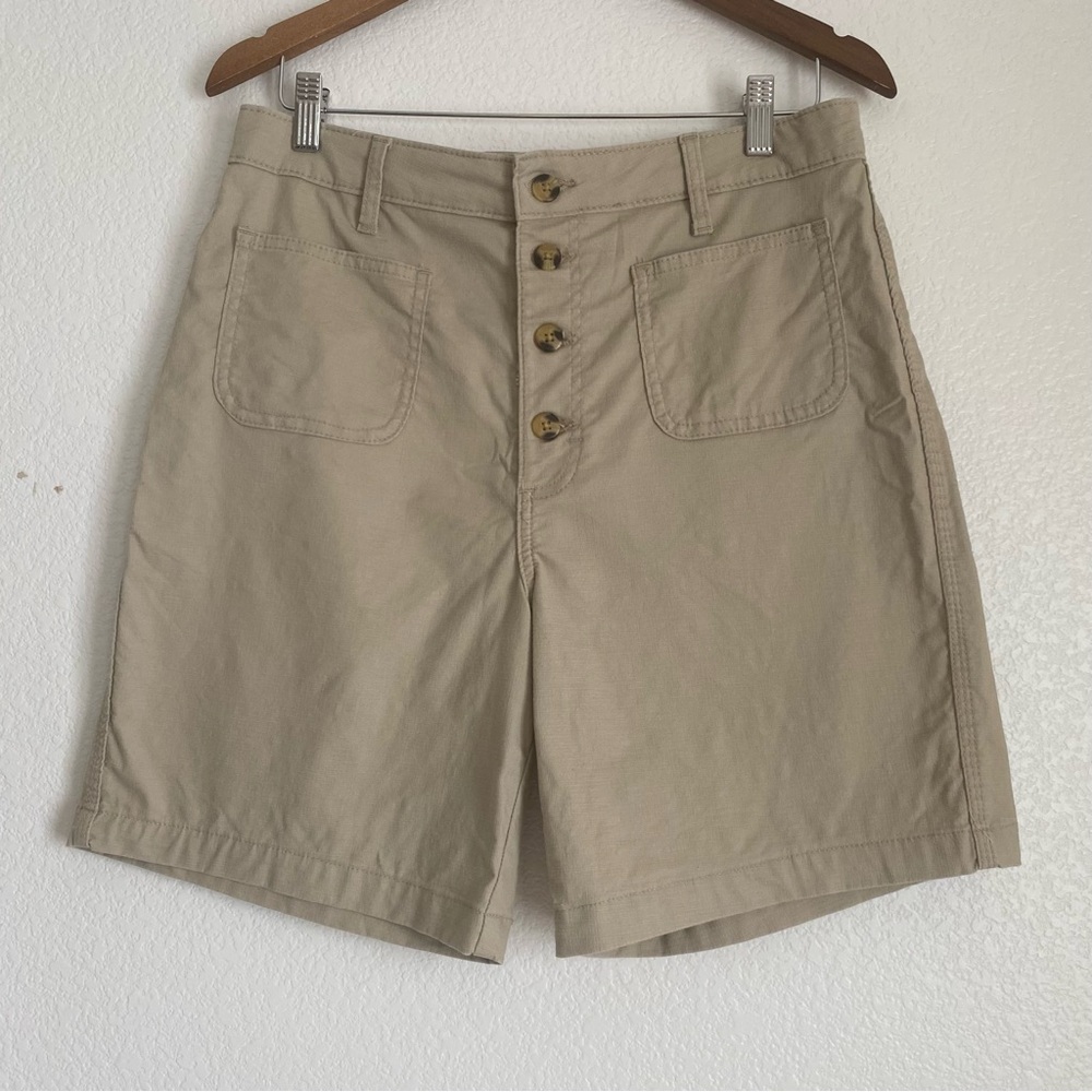 Vintage Lee relaxed fit high rise button fly tan shorts, 12 m
